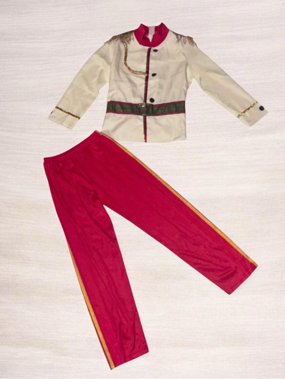 Kids Prince Charming Costume with Cream, Gold & Red Accents 2 Piece Boys L